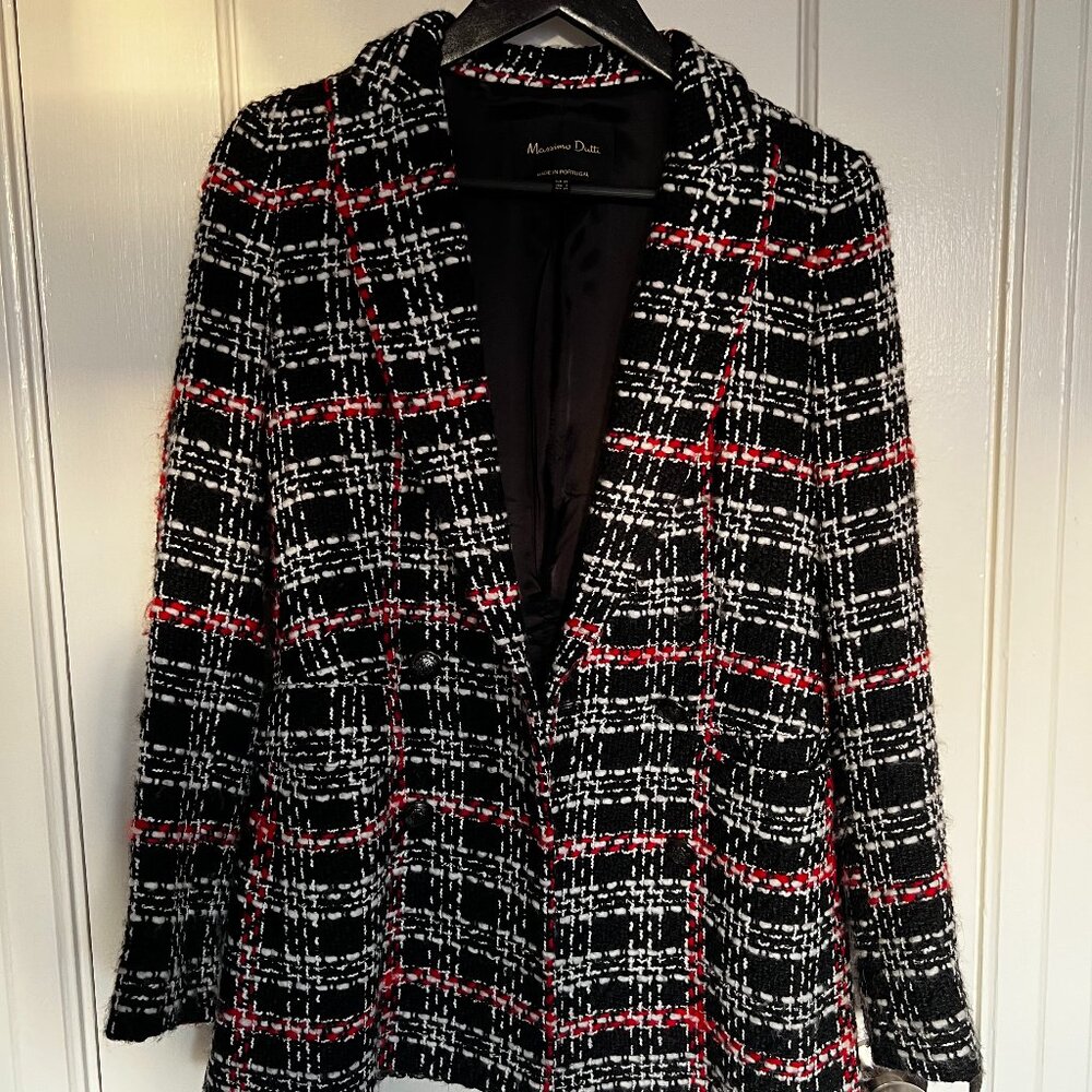 Massimo Dutti Contrast-coloured textured blazer